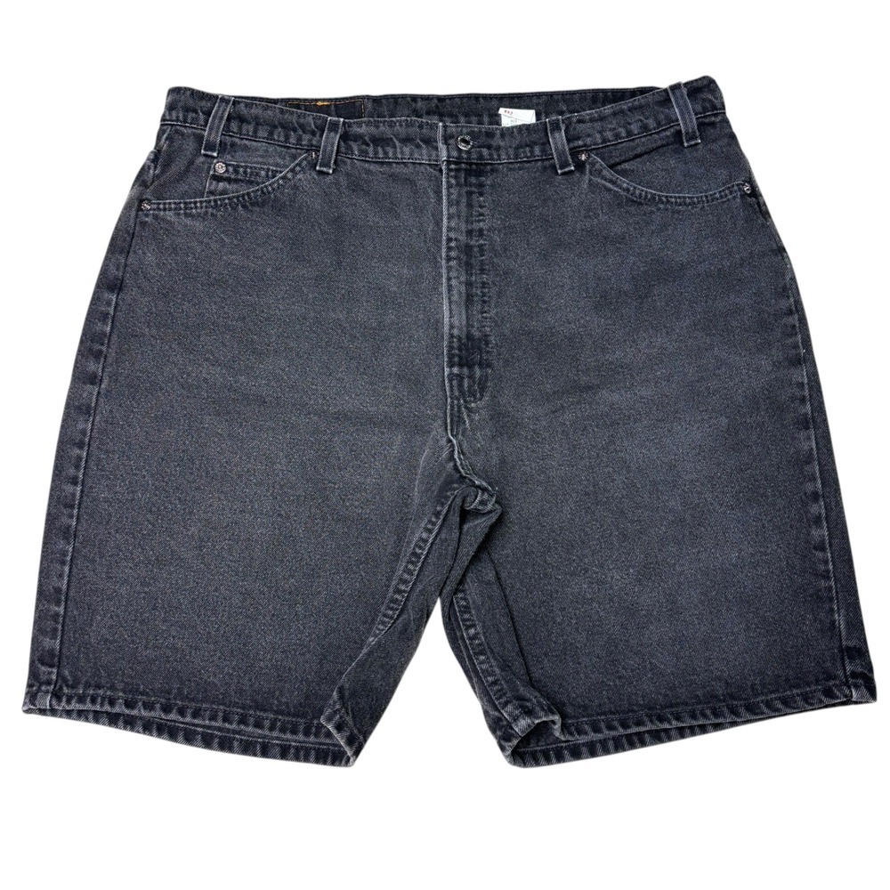 Vintage Levi's 550 Relaxed‎ Fit Black Denim Shorts Men's W42 11-95 Orange tag